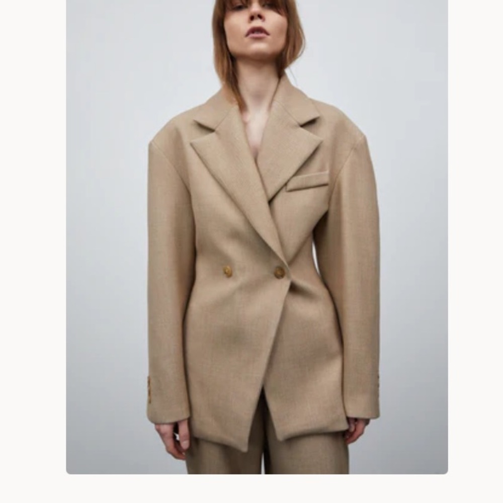 Source Unknown Nangy Double Breasted Cinched Blaz… - image 1